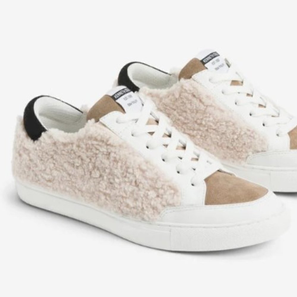 Kenneth Cole Women's Natural/Taupe Kam Guard Cozy Sneakers Size 9.5
